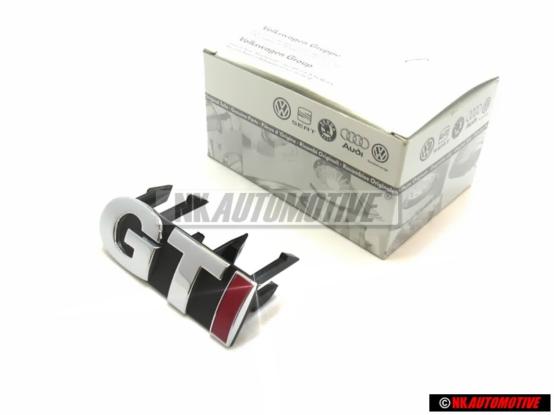 Original VW GTI Front Grill Badge Chrome Red - 6N0853679F KTP