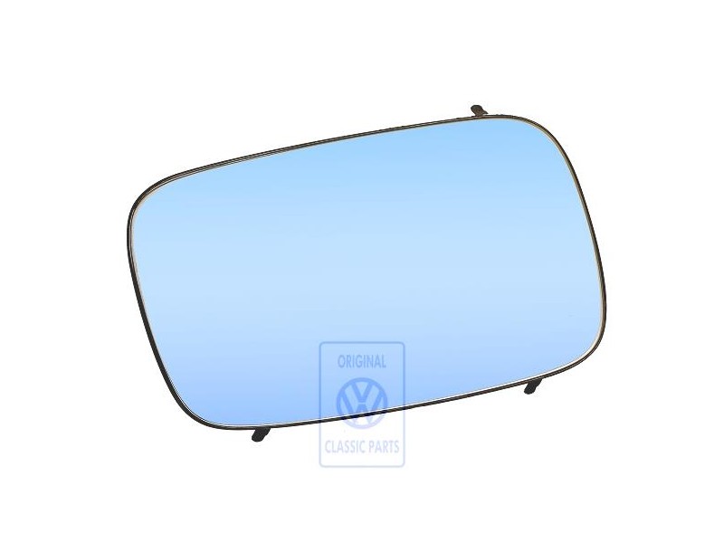 Original VW Mirror Glass (Flat) With Plate - 358857522