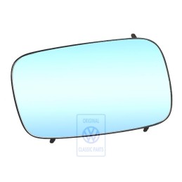 Original VW Mirror Glass (Flat) With Plate - 358857522B