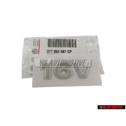 Original VW 16V Rear Boot Badge Emblem Chrome - 377853687CP