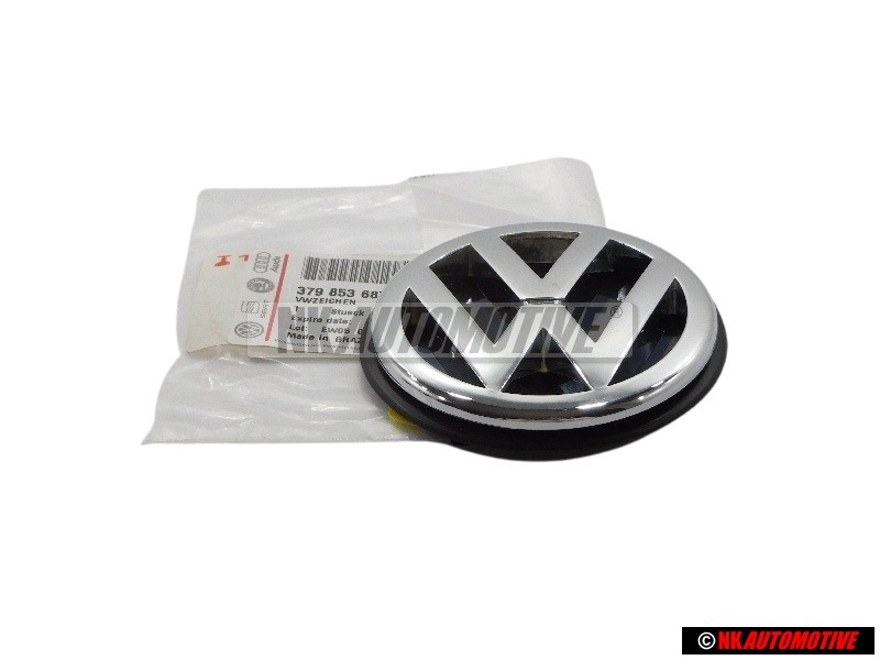 Original VW Rear Boot Badge Emblem Chrome - 379853687