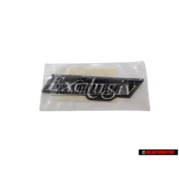 Original VW EXCLUSIV Side Badge Emblem Black Chrome - 3A0853675C Z10