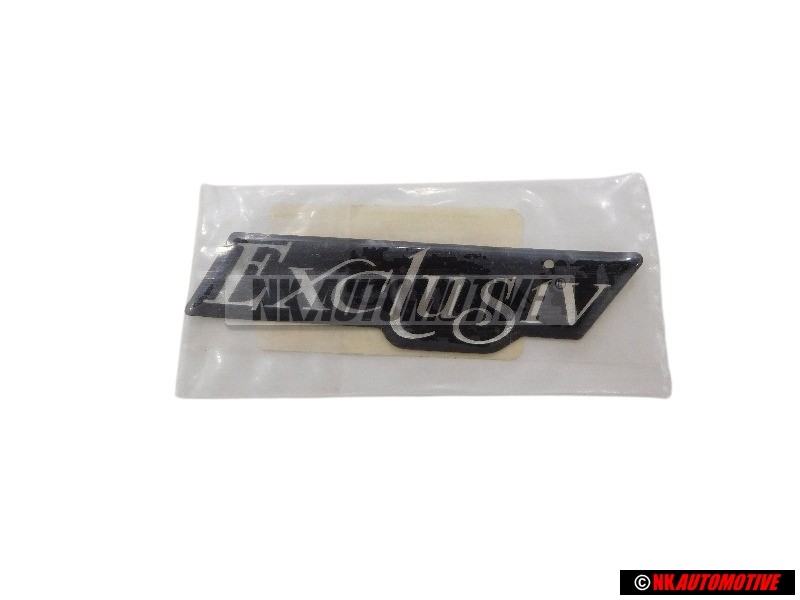 Original VW EXCLUSIV Side Badge Emblem Black Chrome - 3A0853675C Z10