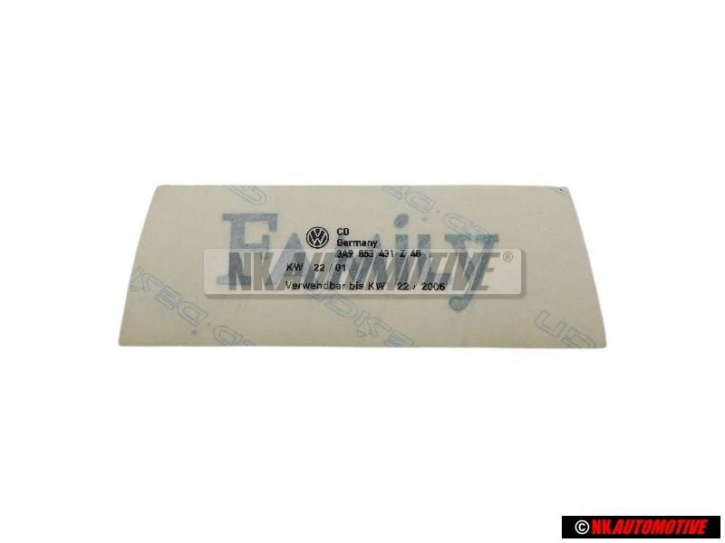 Original VW Film Lettering Green/Silver/Blue - 3A9853431 Z48