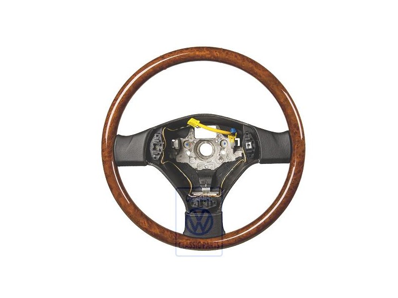 Original VW Sports Steering Wheel (Wood) Vavona (Bernstein) - 3B7419091H 93G