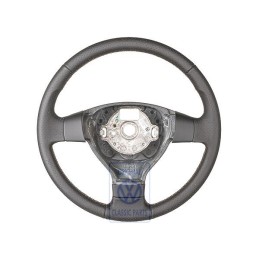 Original VW Steering Wheel (Leather) Black/Teak/Black - 3C0419091AKWDE