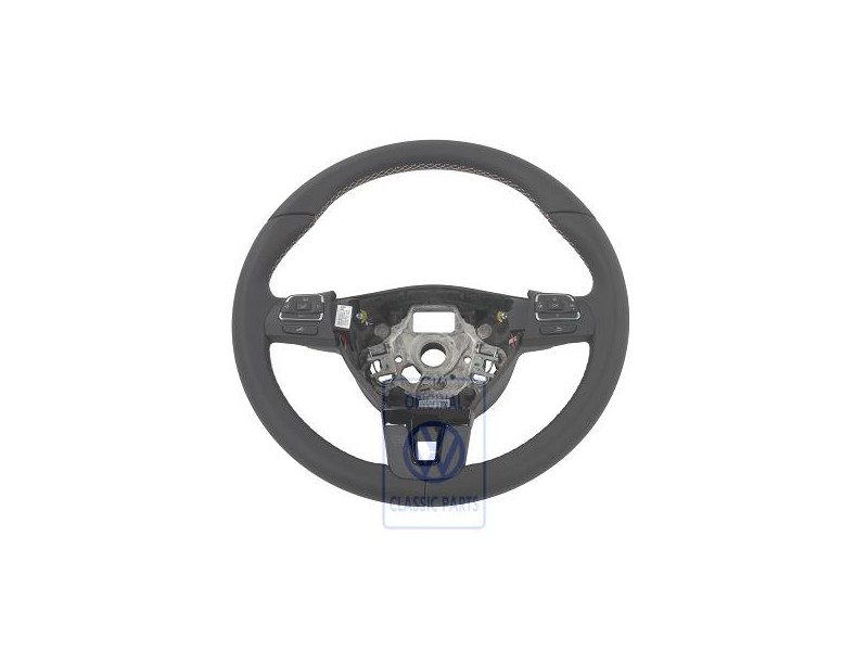 Original VW Mult.Steering Wheel (Leather) Black/Light Beige - 3C8419091BMOXD