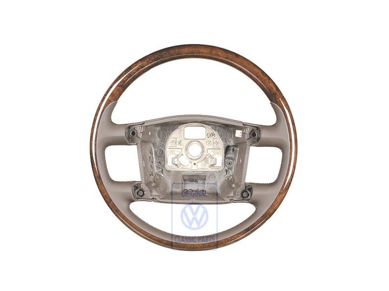 Original VW Steering Wheel (Wood/Leather) Natural Brown/Myrtle - 3D0419091ABNKS