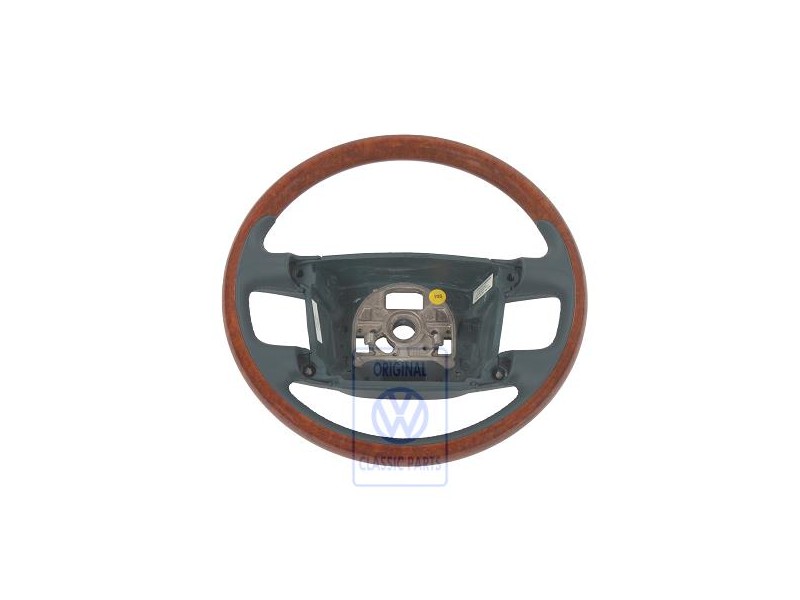Original VW Steering Wheel (Wood/Leather) Petrol/Eucalyptus - 3D0419091ABQSF
