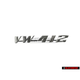 Original VW VW 412 Rear Boot Badge Emblem Brushed Silver - 415853687B