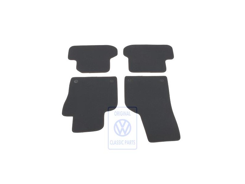 Original VW 1 Set Foot Mats Black/Orbitblue - 5C1863011AKHFL