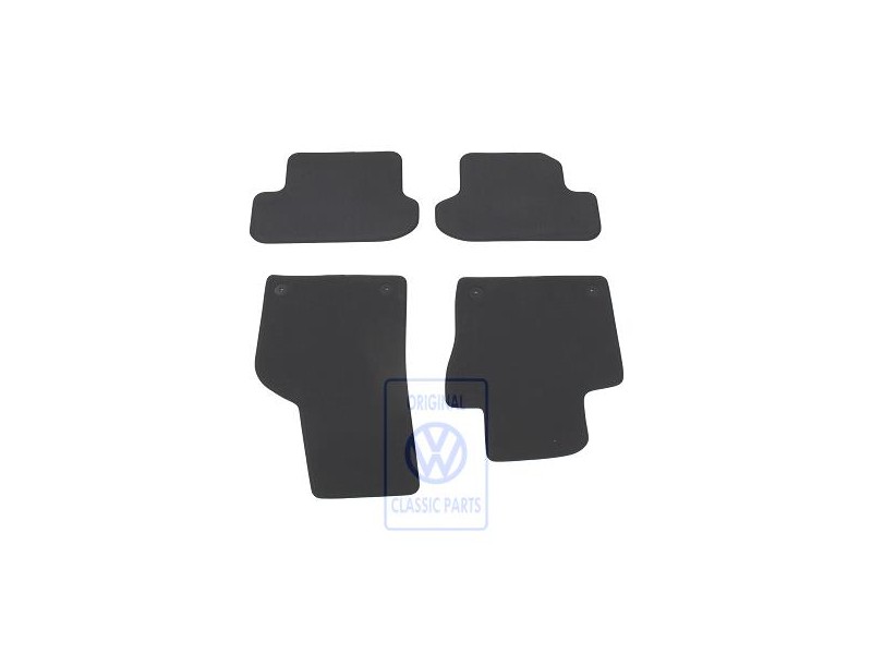Original VW 1 Set Foot Mats Titanium Black/Black - 5C1863011C EOM