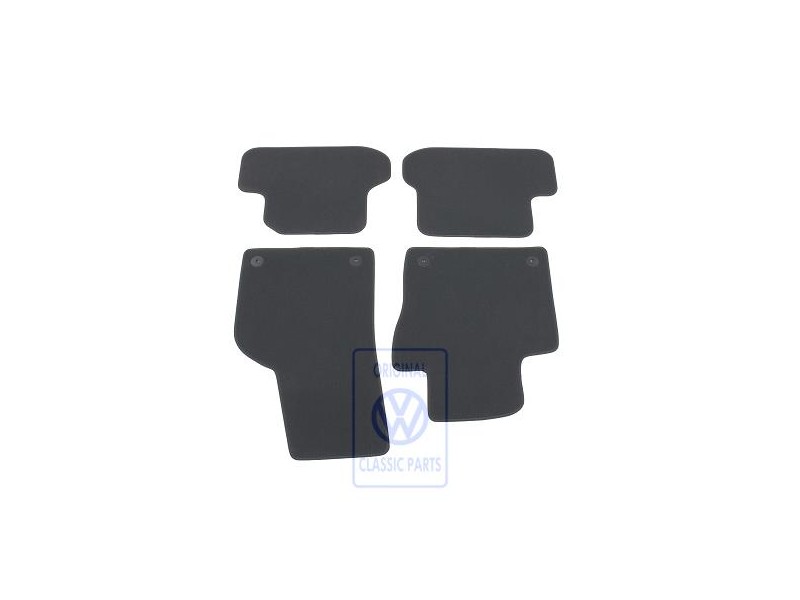 Original VW 1 Set Foot Mats Titanium Black/Artgrey - 5C1863011C ISR