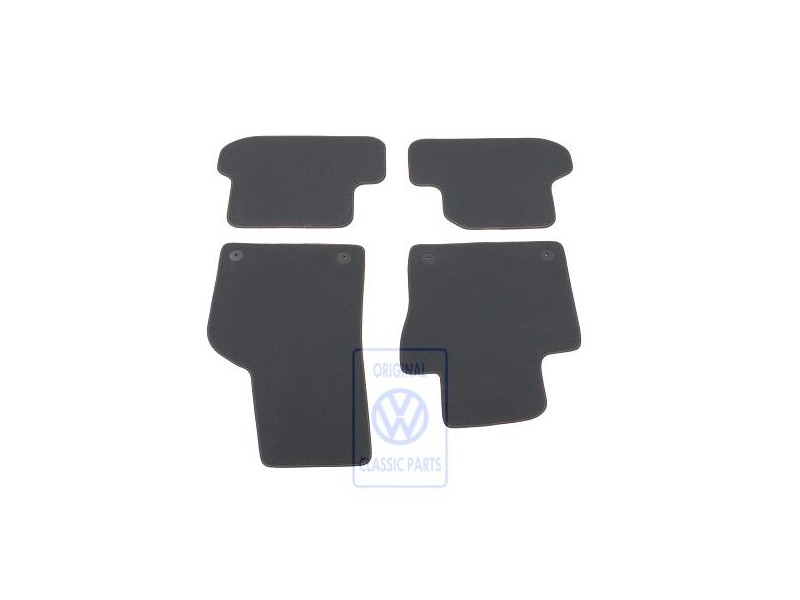 Original VW 1 Set Foot Mats Titanium Black/Orange - 5C1863011C KMX