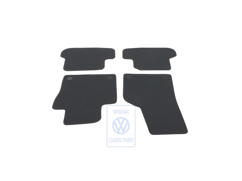 Original VW 1 Set Foot Mats Flannel Grey/Blue - 5C1863011P KMX