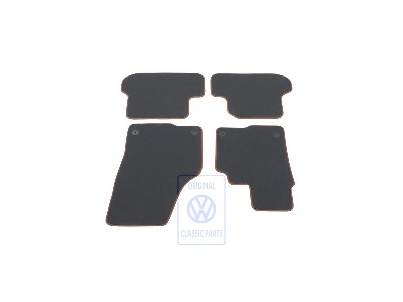 Original VW 1 Set Foot Mats Titan Black/Amber Brown - 5C2863011B ADF