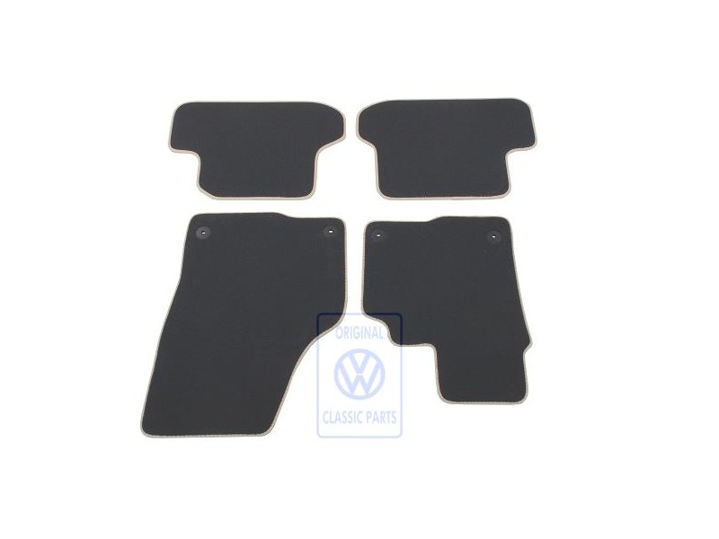 Original VW 1 Set Foot Mats Titan Black/Light Beige - 5C2863011B BCX