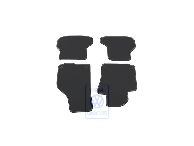 Original VW 1 Set Foot Mats Titanium Black/Pepper Beige - 5K7863011B VIR