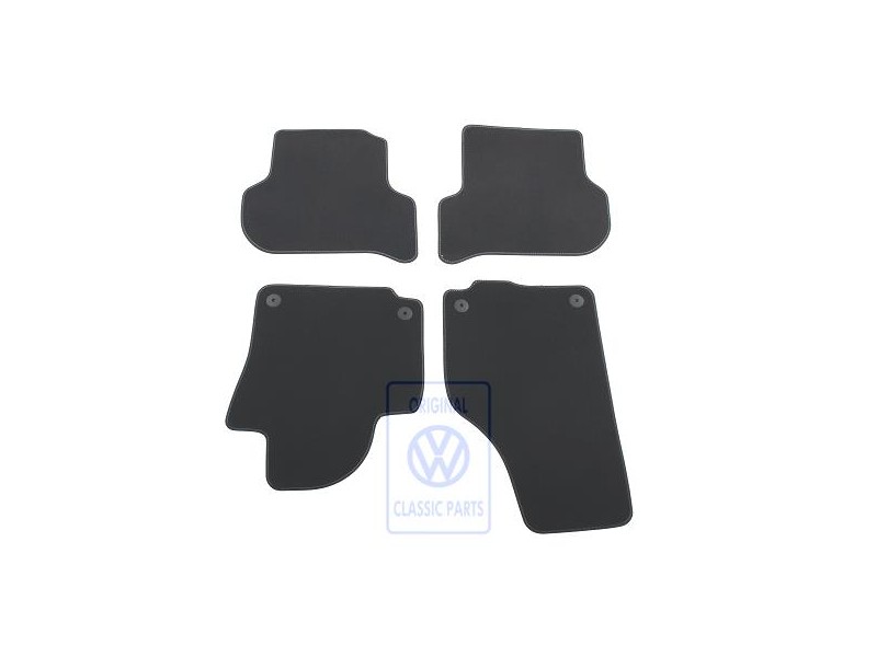 Original VW 1 Set Foot Mats Black/Silver Grey - 5M1863011F RII