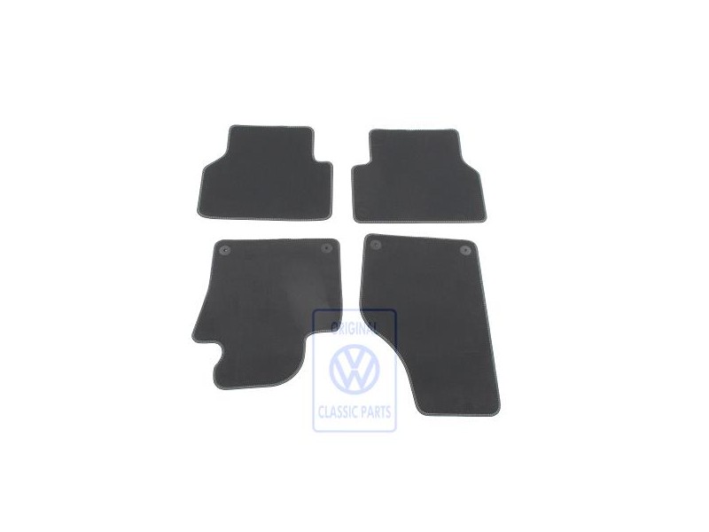 Original VW 1 Set Foot Mats Black/Silver Grey - 5N1863011D RII