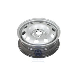 Original VW Steel Rim Chrome Coloured Metallic - 6E0601027A 091