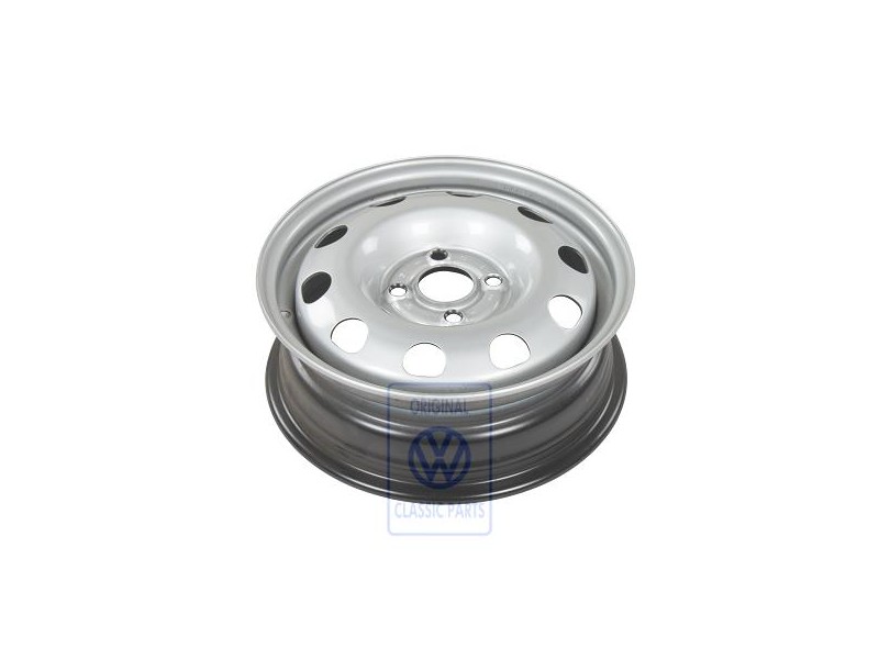 Original VW Steel Rim Chrome Coloured Metallic - 6E0601027A 091