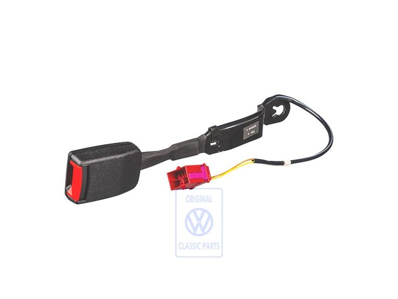 Original VW Belt Latch Satin Black/Fire Red - 6E1857755 FCN