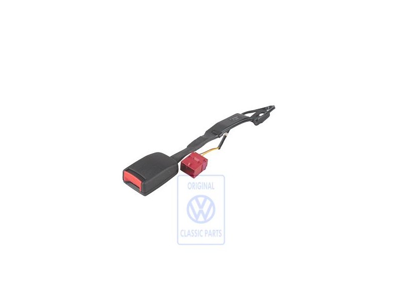 Original VW Belt Latch Satin Black/Fire Red - 6E2857756 FCN