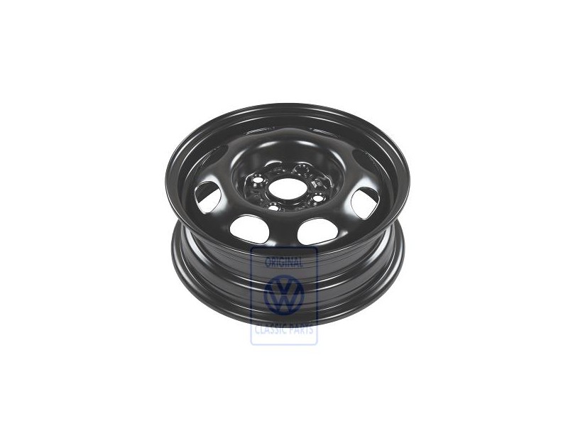 Original VW Steel Rim Rally Black - 6N0601027C 03C