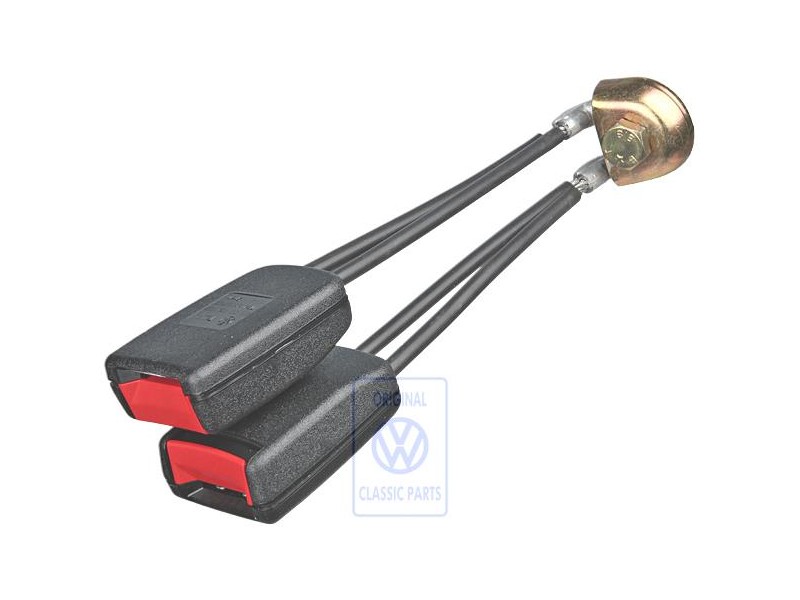 Original VW Double Belt Latch Satin Black/Fire Red - 6N0857488 FCN