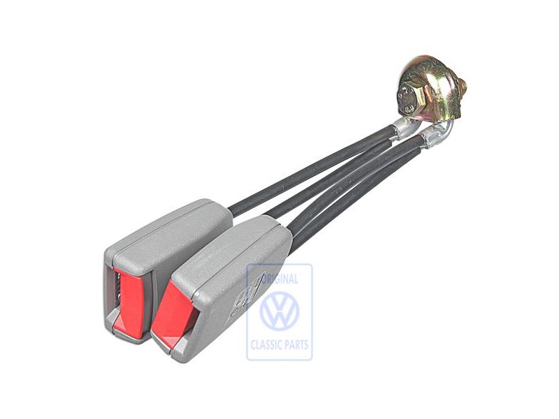 Original VW Double Belt Latch Flannel Grey/Fire Red - 6N0857488 FCP