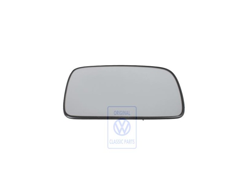 Original VW Mirror Glass (Convex) With Carrier Plate - 6N1857522