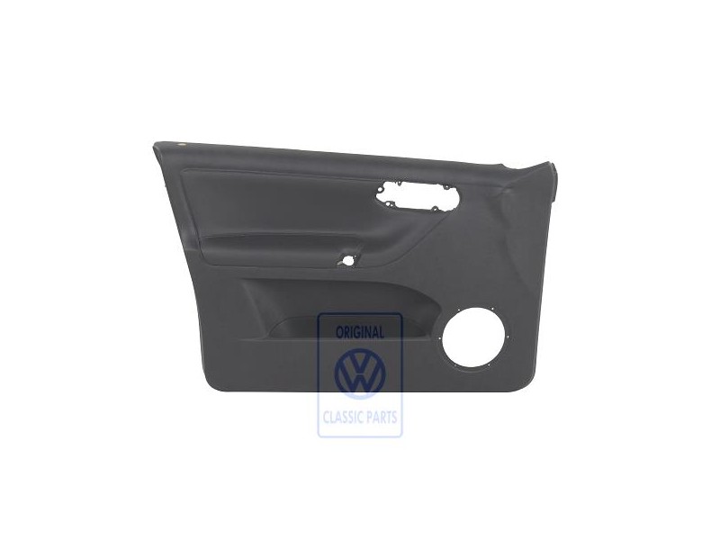 Original VW Door Panel Trim (Leather) Black - 6N4867011DCEGX