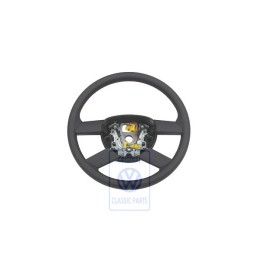 Original VW Steering Wheel (Leather) Black/Orbitblue - 6Q0419091M HCC