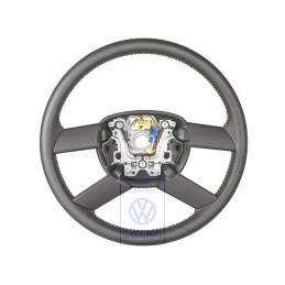 Original VW Steering Wheel (Leather) Black/Yellow - 6Q0419091M HUW
