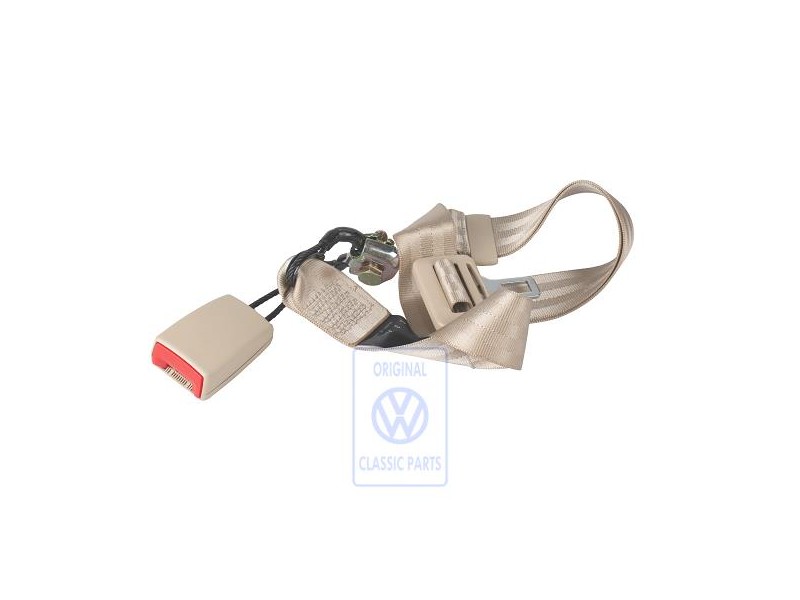Original VW Lap Belt And Belt Lock Cream - 6Q0857487B HZP