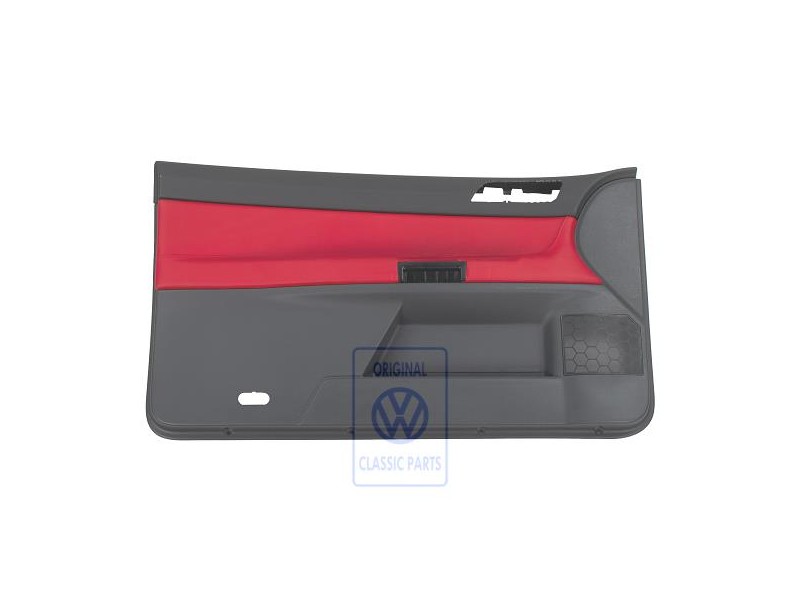 Original VW Door Panel Trim (Leather) Flash Red/Anthracite - 6Q3867011FFQMU