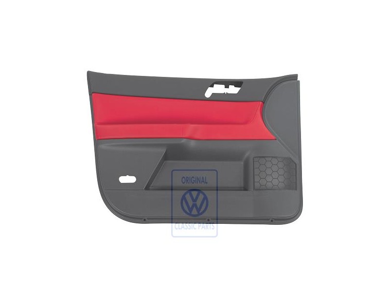Original VW Door Panel Trim (Leather) Flash Red/Anthracite - 6Q4867011HMQMU