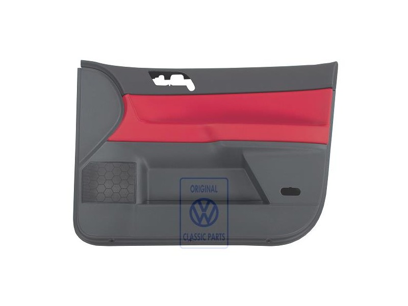 Original VW Door Panel Trim (Leather) Flash Red/Anthracite - 6Q4867012GJQMU