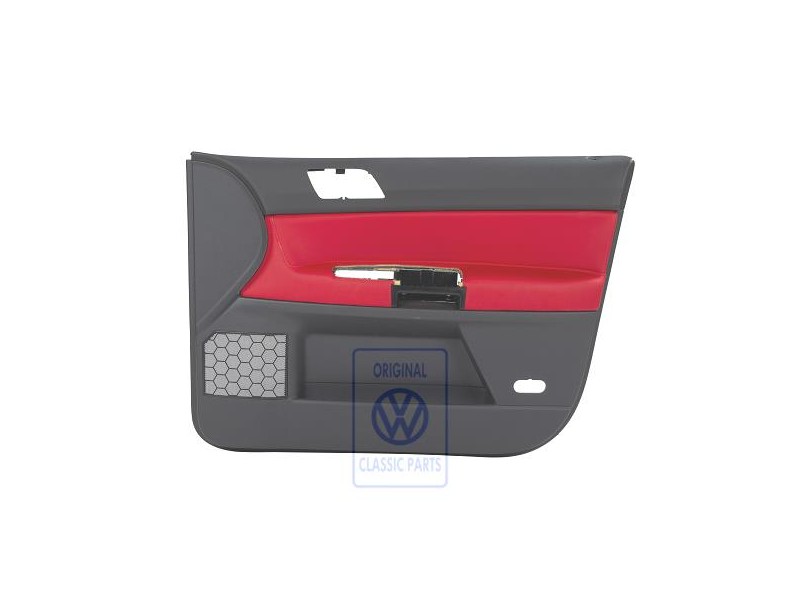 Original VW Door Panel Trim (Leather) Flash Red/Anthracite - 6Q4867012GKQMU