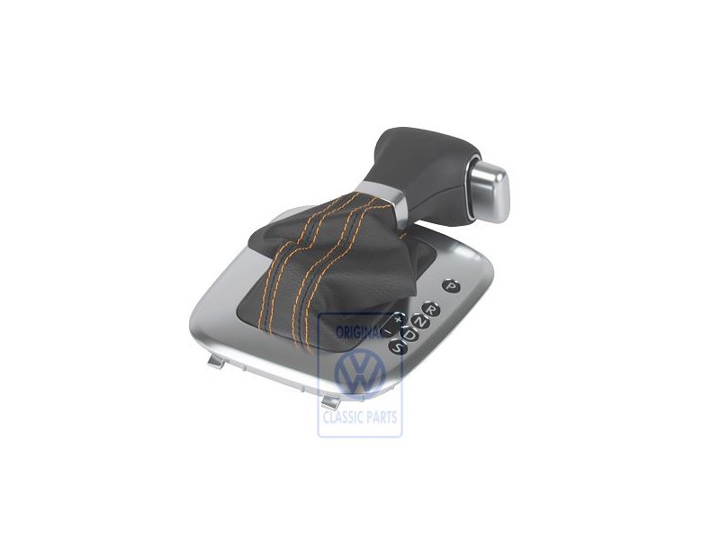 Original VW Gear Shift Cover Black/Orange - 6R2713203E S0D