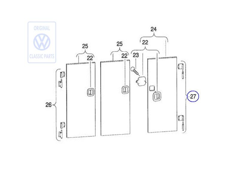Original VW 1 Set Of Hinges - 701070118A