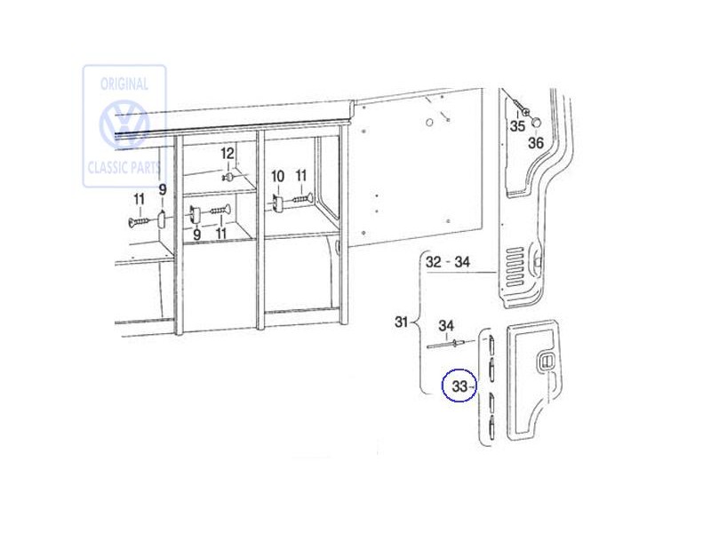 Original VW 1 Set Of Hinges - 701070119A