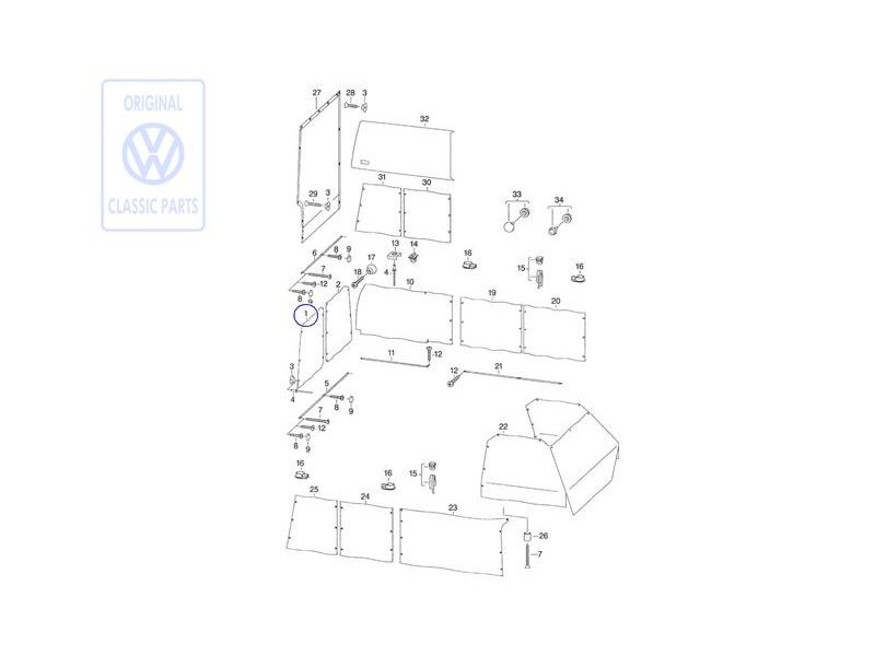 Original VW Curtain For Rear Window - 701070400S