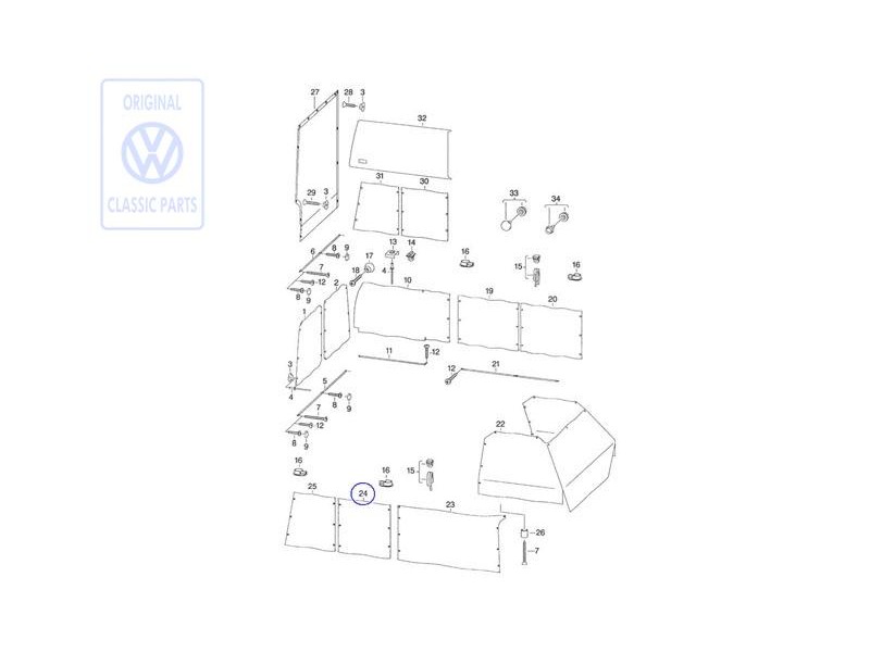 Original VW Curtain For Side Window - 701070412