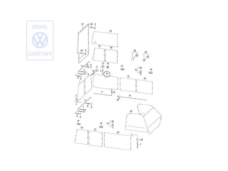 Original VW Curtain For Side Window - 701070416E