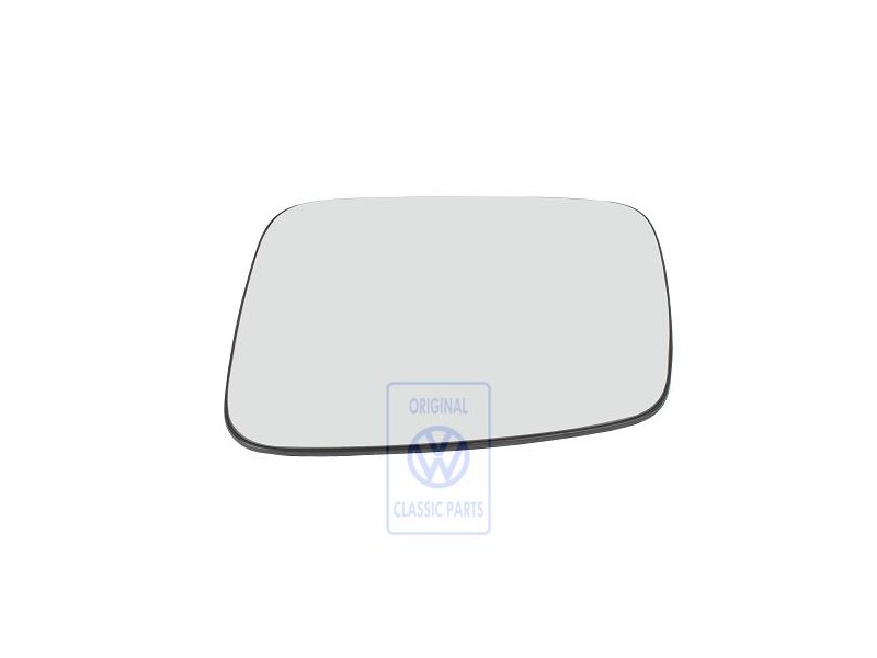Original VW Mirror Glass (Flat) With Plate - 701857521J