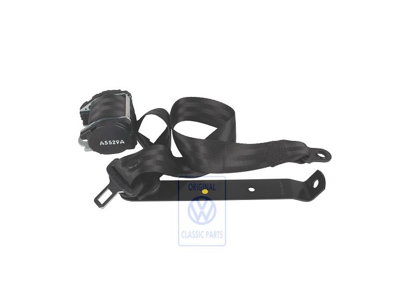 Original VW Three-Point Safety Belt Satin Black - 703857815A 01C