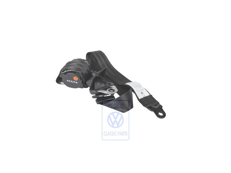 Original VW Three-Point Safety Belt Satin Black - 705857811D 01C