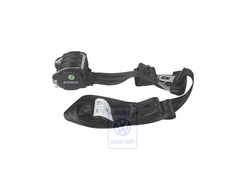 Original VW Three-Point Safety Belt Satin Black - 705857812D 01C